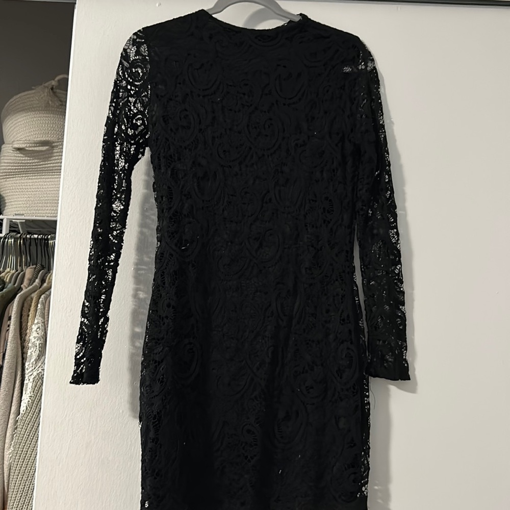 Lace long sleeve dress with shear sleeves